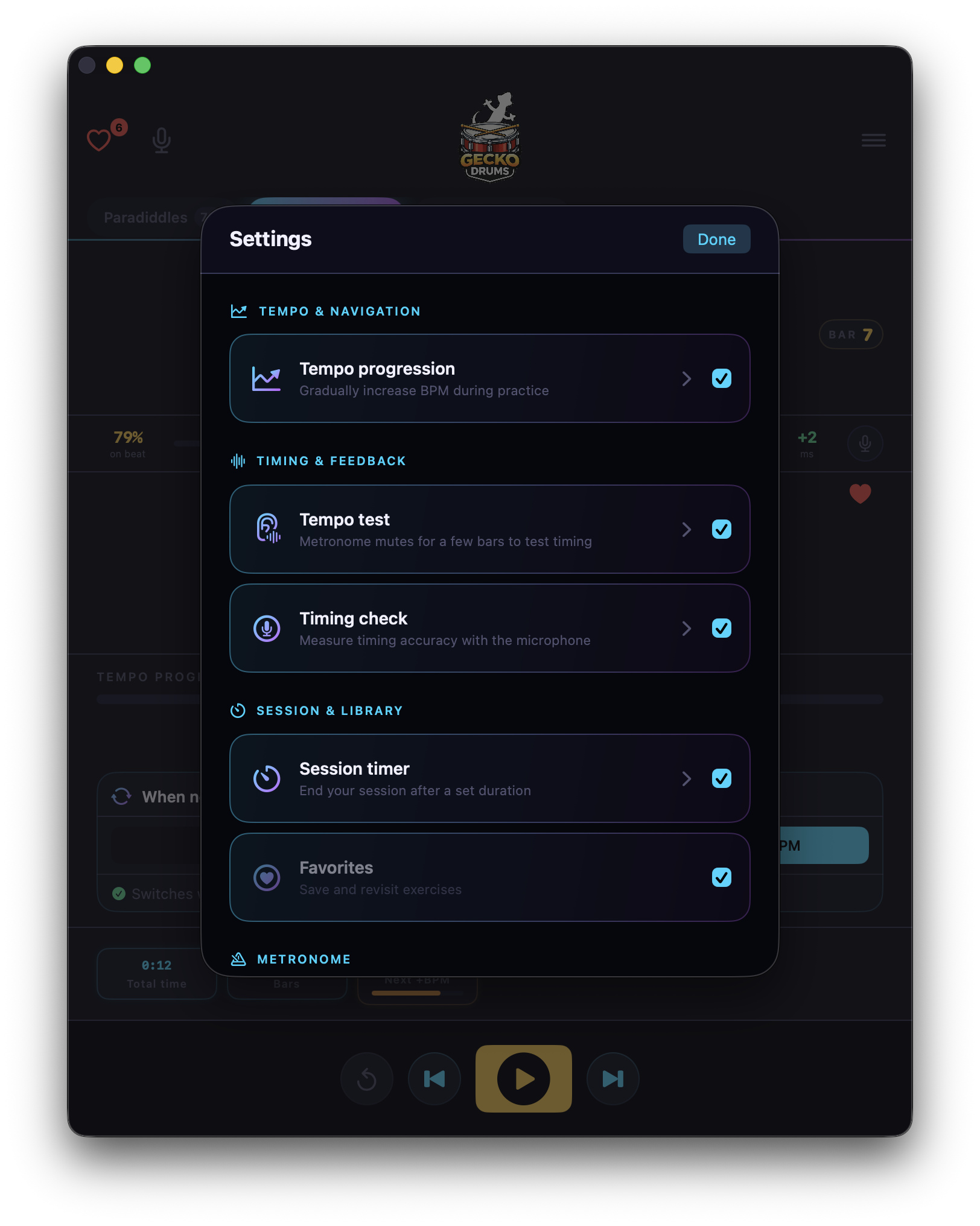 Settings and modules
