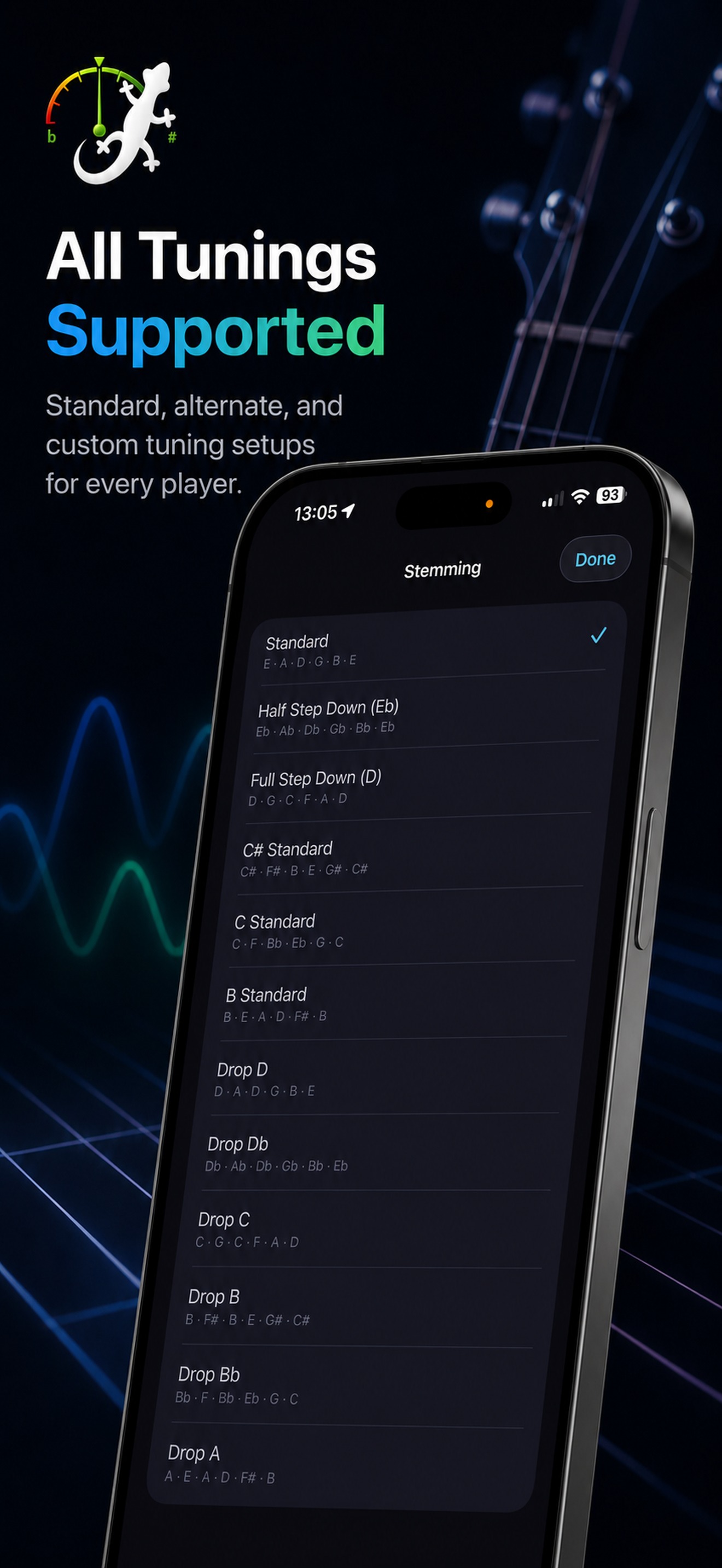 All tunings supported